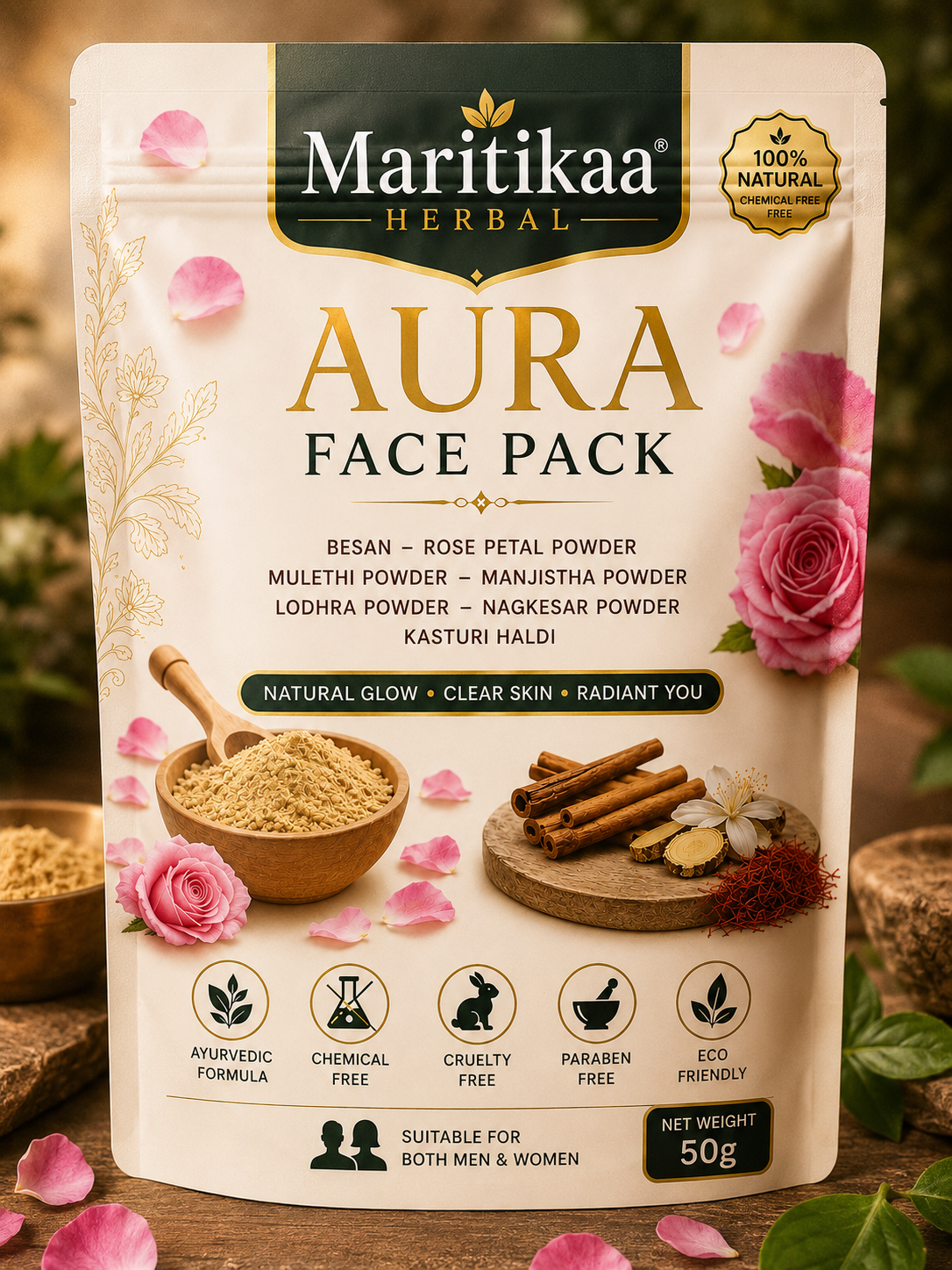 Maritikaa Herbal Aura Face Pack - 50g