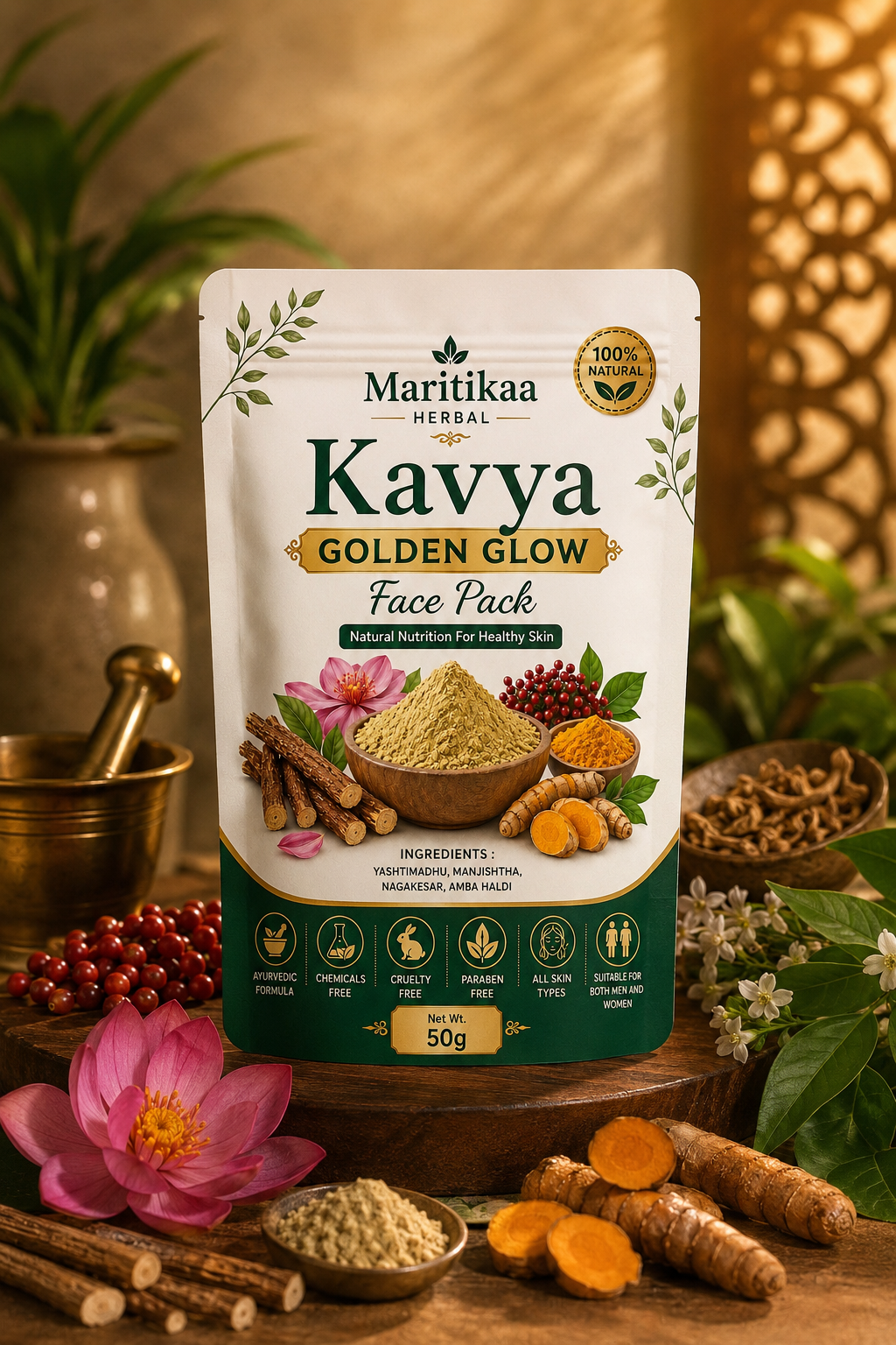 Kavya Golden Glow Face Pack - 50g