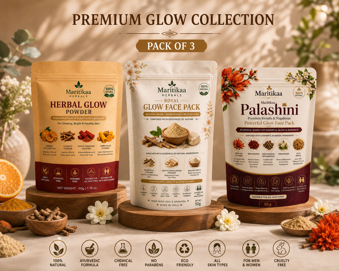 Maritikaa Premium Glow Collection Pack of 3