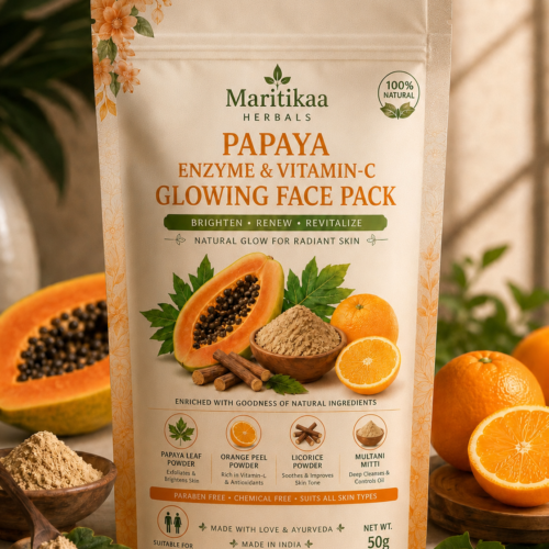 Maritikaa Papaya Enzyme & Vitamin-C Glowing Face Pack-50g