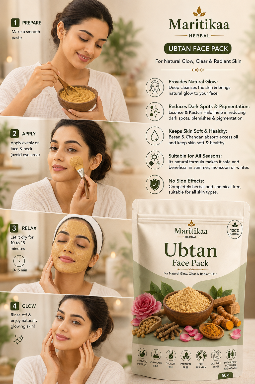 Ubtan Face Pack - 50g - Image 3