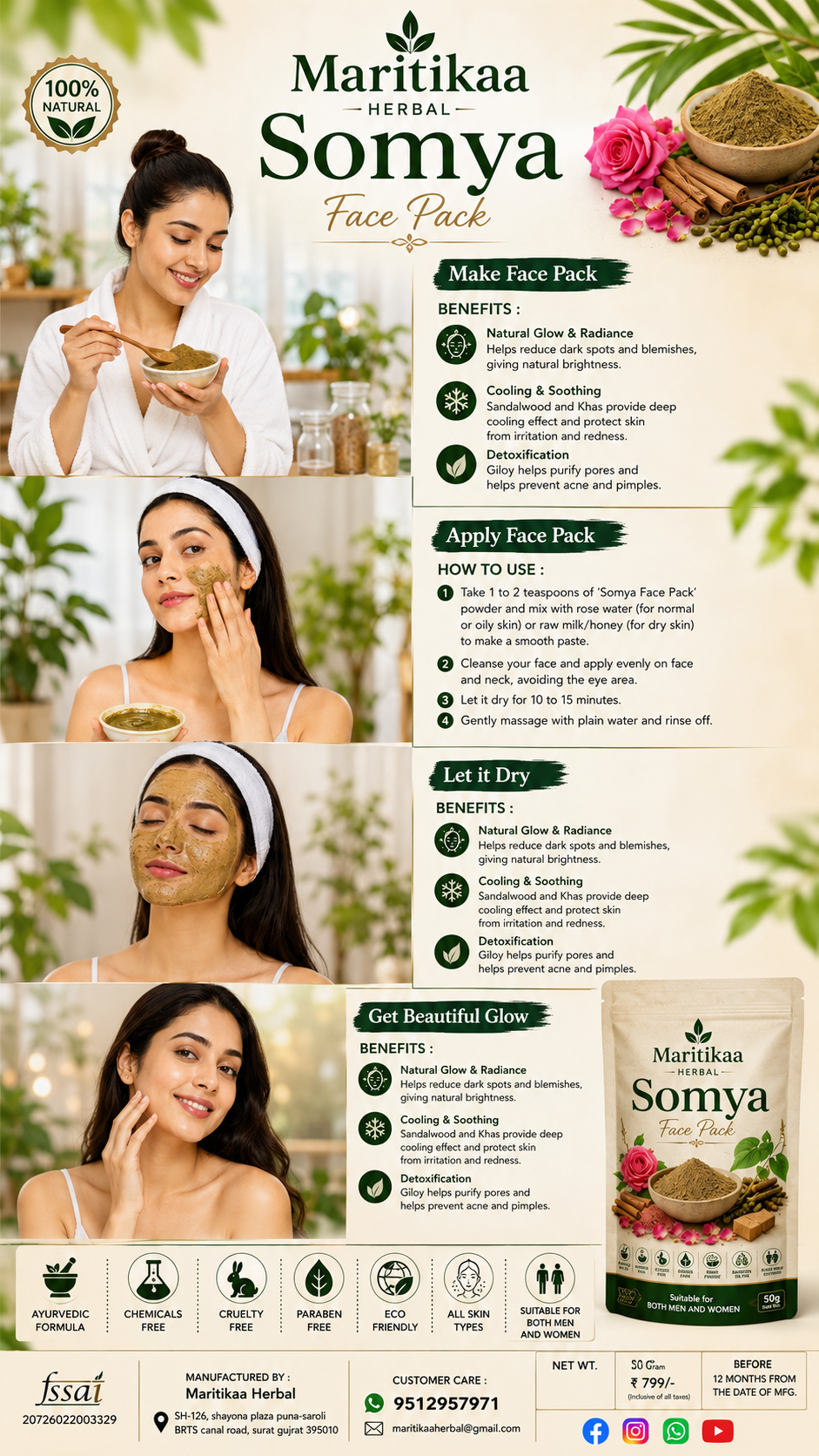 Somya Face Pack - 50g - Image 3