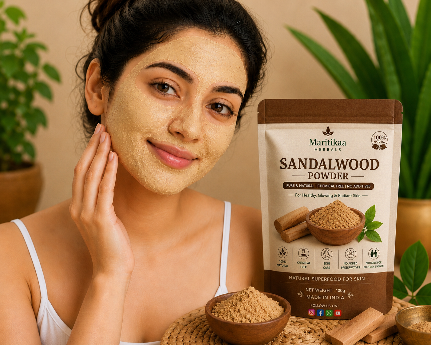 Maritikaa Sandalwood Powder - 100g - Image 4
