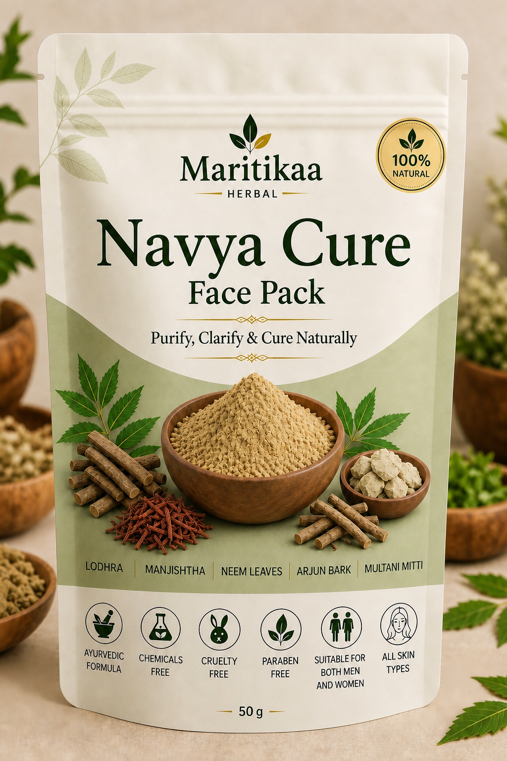 Maritikaa Navya Cure Face Pack - 50g