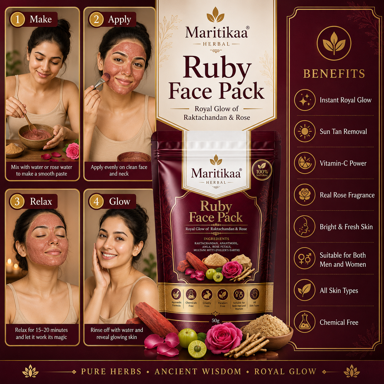 Ruby Face Pack - 50g - Image 3