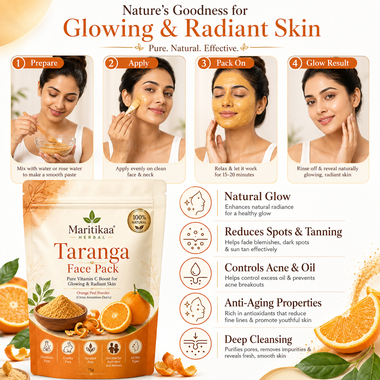 Maritikaa Herbal Taranga Face Pack - 75g - Image 3