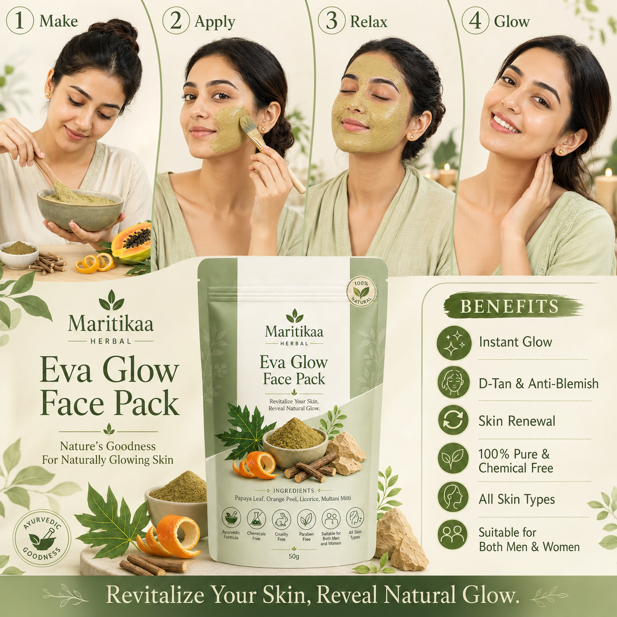 Eva Glow Face Pack - 50g - Image 3
