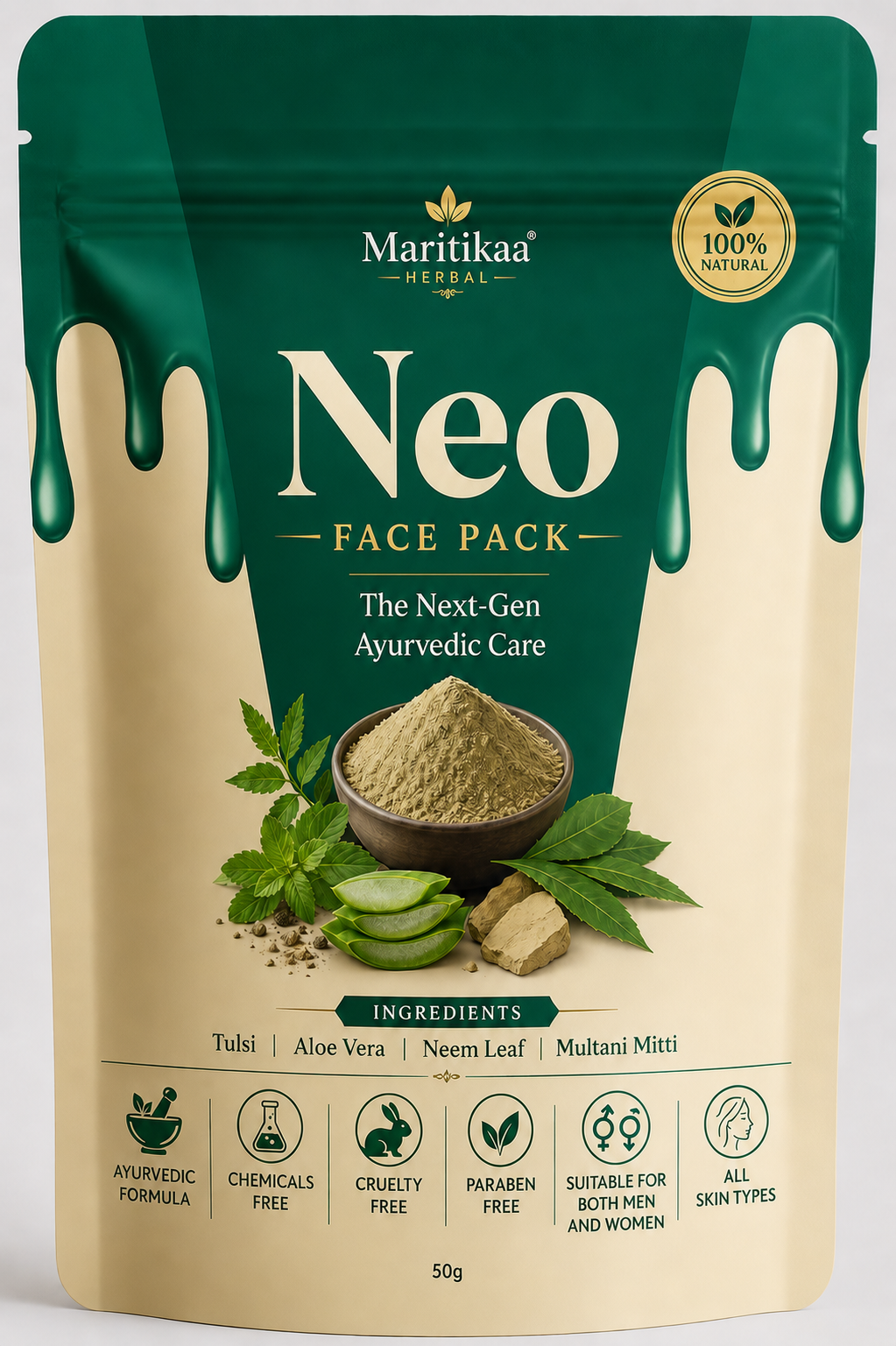 Maritikaa Herbal Neo Face Pack - 50g