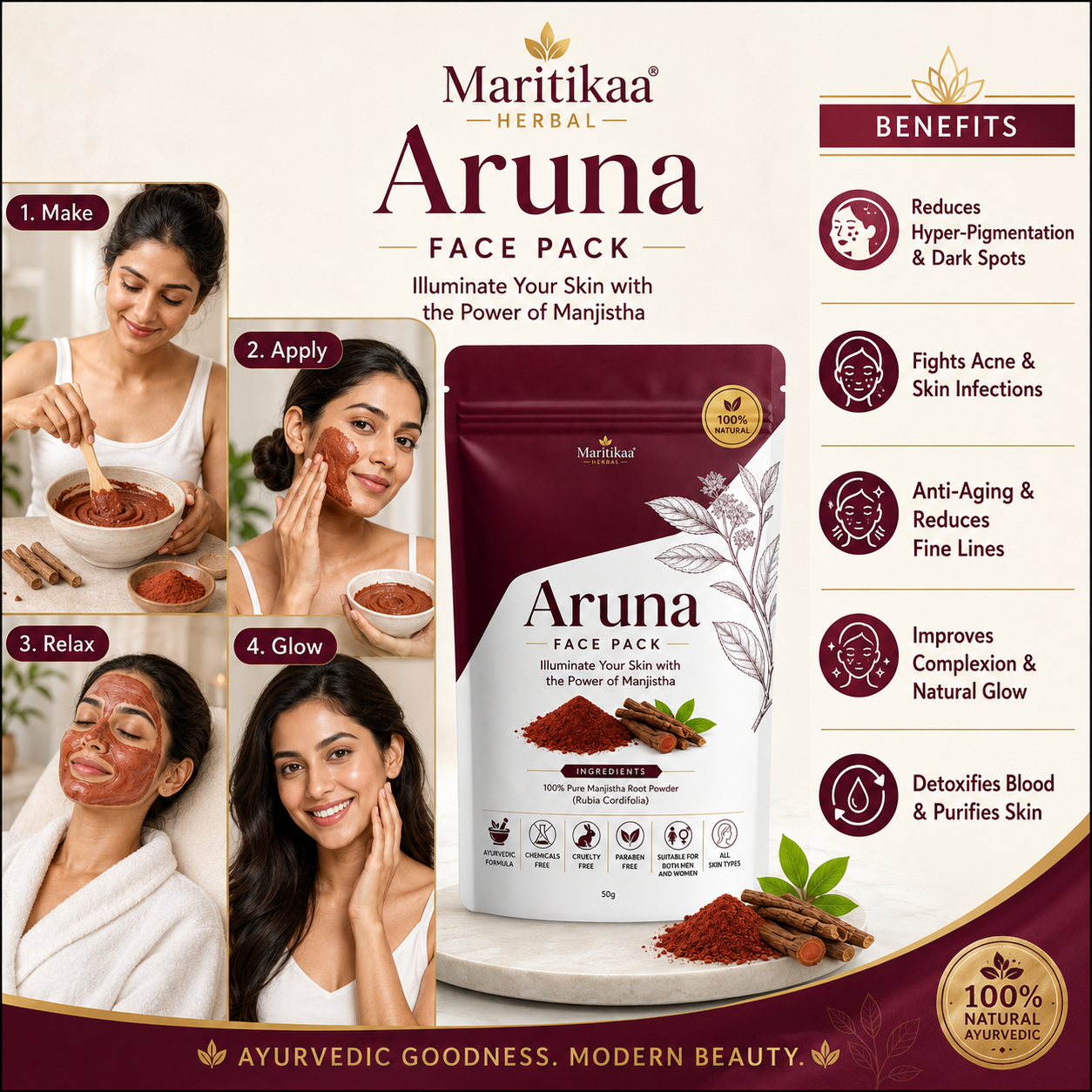 Aruna Face Pack - 50g - Image 3