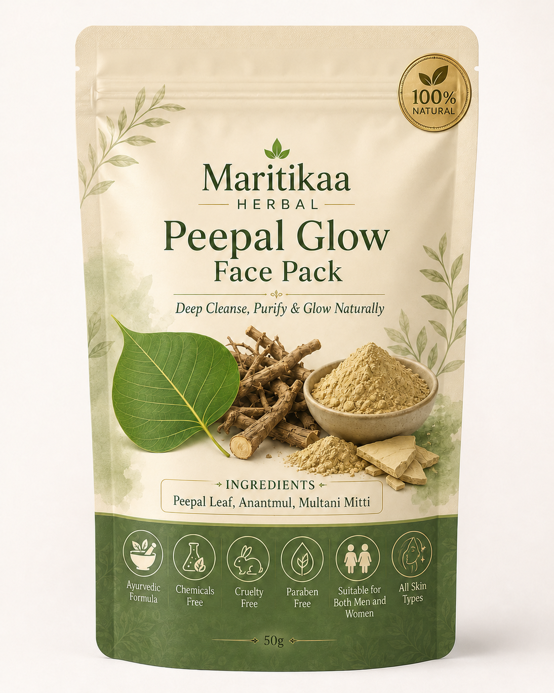 Maritikaa Peepal Glow Face Pack - 50g