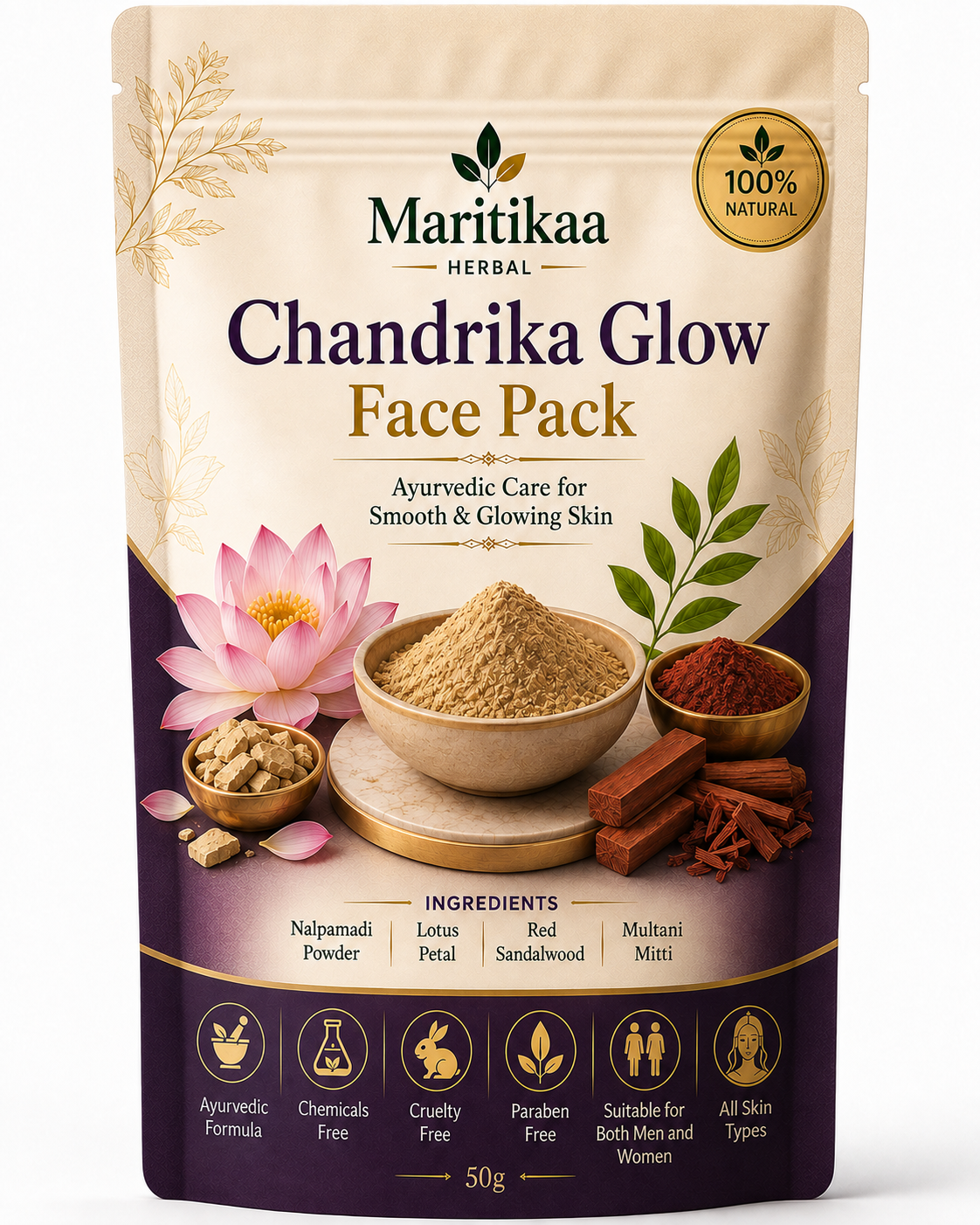 Chandrika Glow Face Pack - 50g